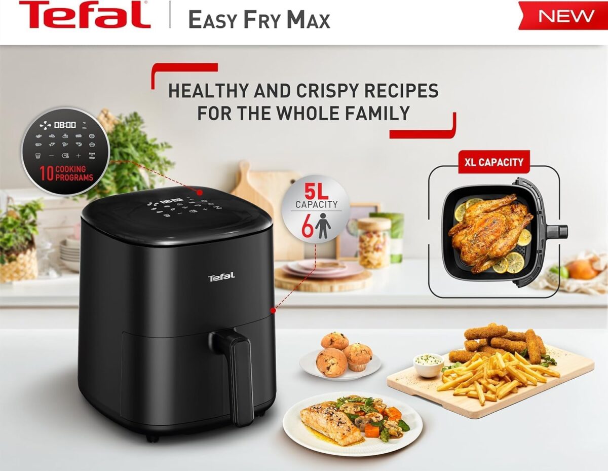 ⁦قلاية هوائية تيفال 5 لتر⁩ - الصورة ⁦4⁩